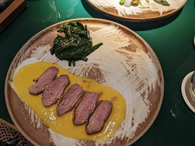 Duck Breast Pumpkin and Rose Sauce