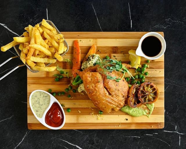 Classic Fifteen Beef Burger and Fries