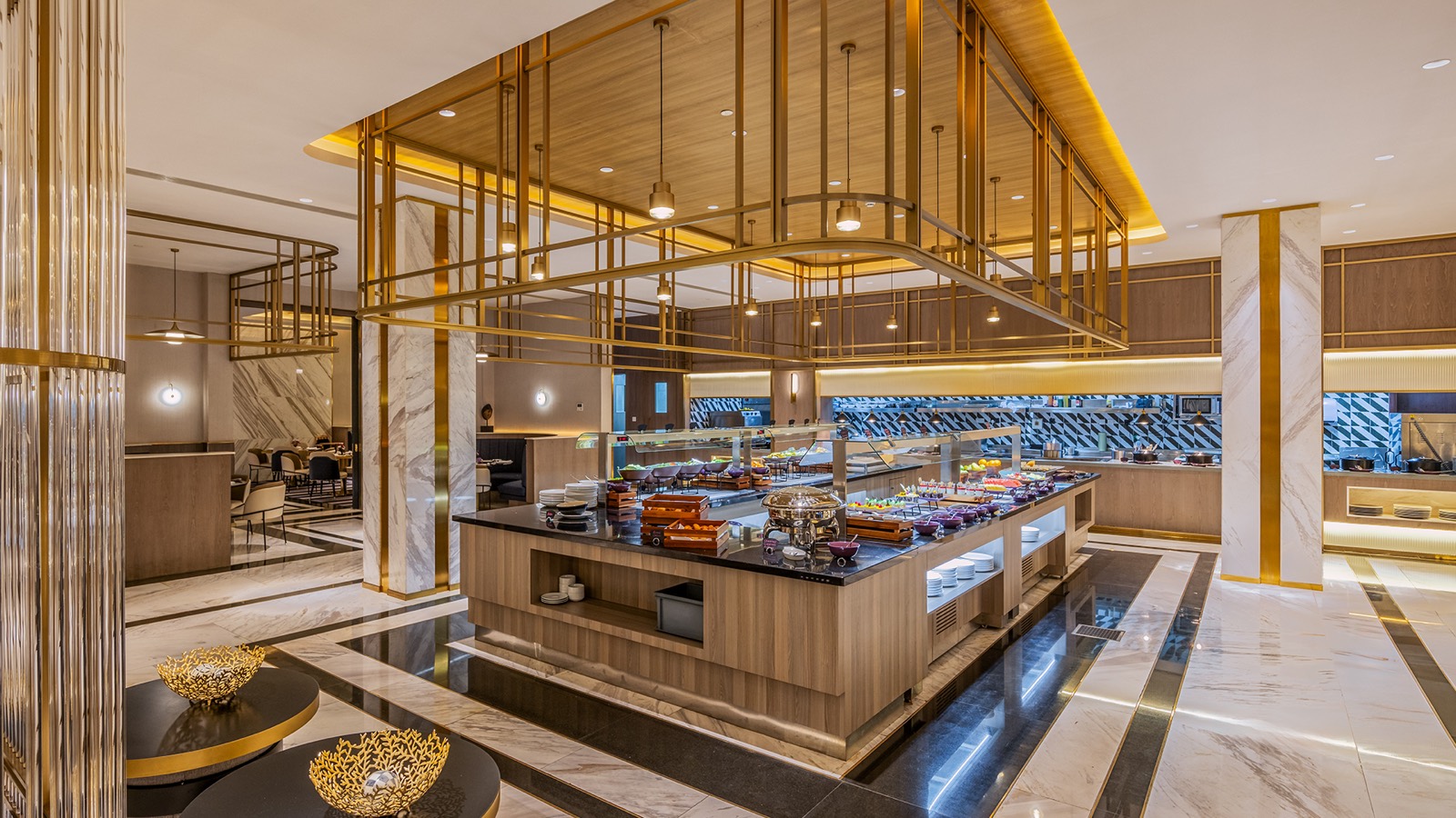 Glow Restaurant dining room and buffet at Glee Nairobi